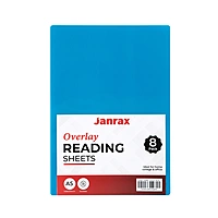 Pack of 8 A5 Plain Blue Dyslexia Overlay Reading Sheets â€“ PET Material, Rounded Corners
