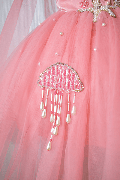 Coral Pink Pearl Mermaid Dress