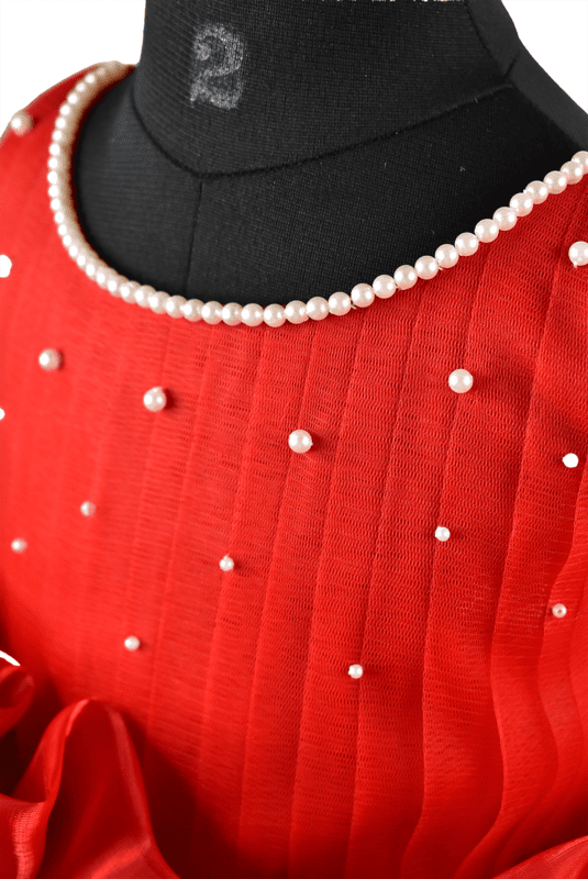 Ruby Red Ruffle Princess Gown