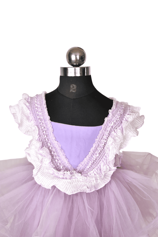 Lavender Ruffle Lace Party Dress