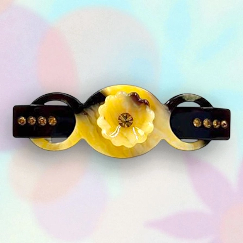 Elegant Flower & Stone Hair Barrette