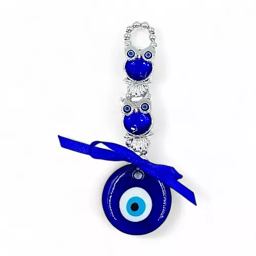Blue Owl Evil Eye Wall Hanging Ornament for Home Protection