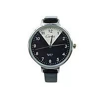 Cartisi Two-Tone Black and White Dial Watch | Black Strap