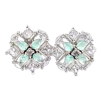 Dazzling American Diamond Flower Stud