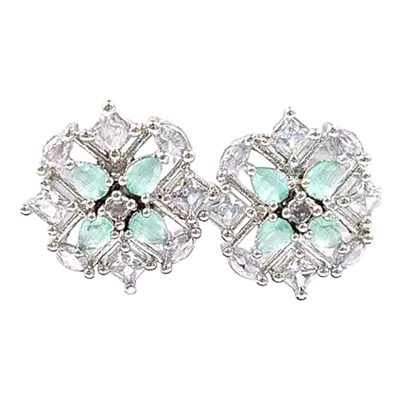 Dazzling American Diamond Flower Stud