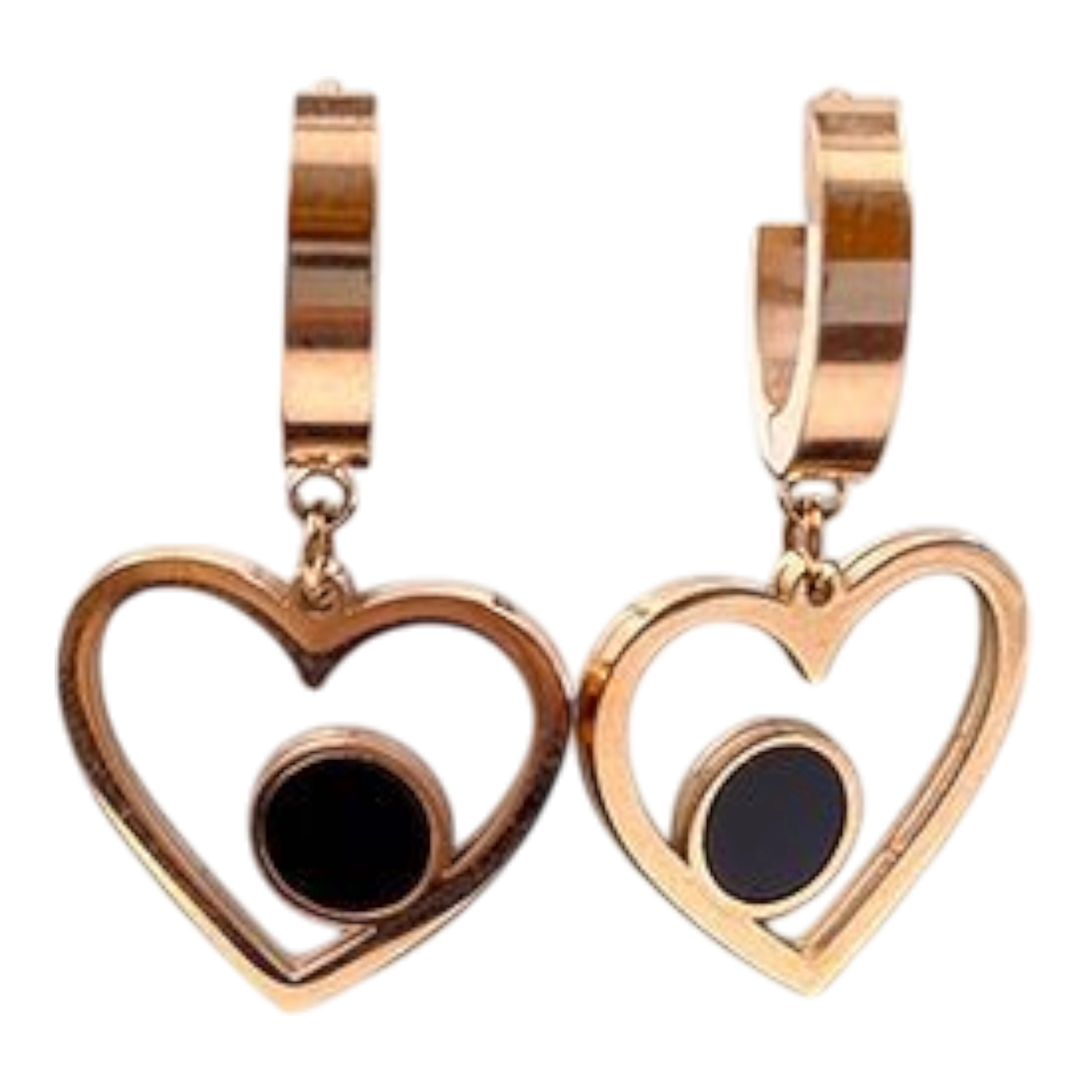 Chic Gold Heart Hoop Earrings