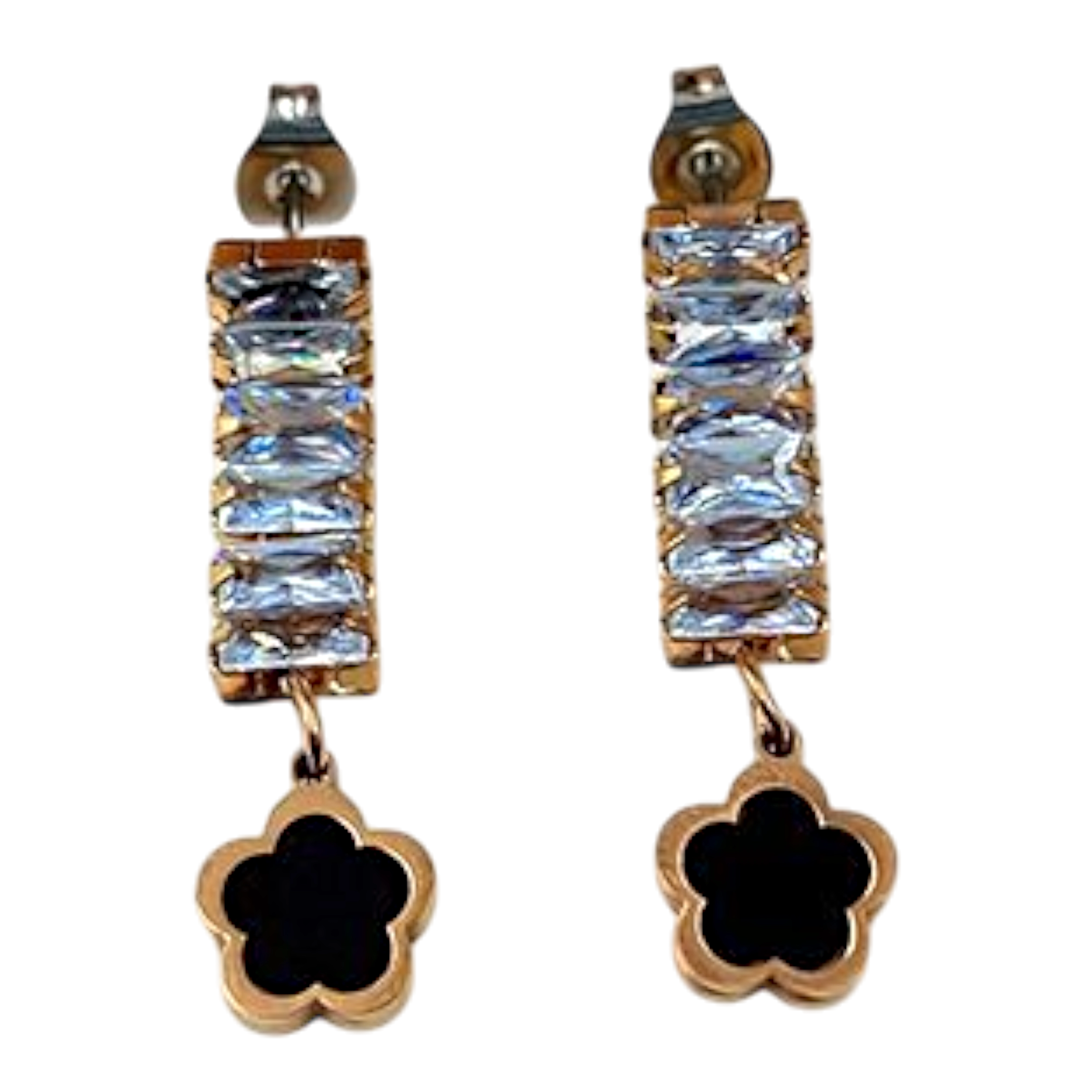 Elegant Drop Earrings with Zircon Stones