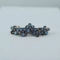 Elegant Floral Barrette Hair Clip with Crystals & Pearls