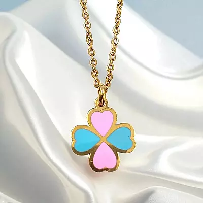 Rose Gold Plated Clover Heart Necklace