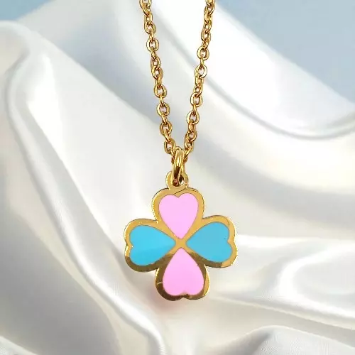 Rose Gold Plated Clover Heart Necklace