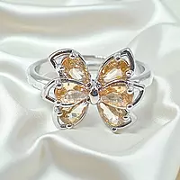 Elegant Butterfly Ring | Adjustable Silver-Plated Statement Jewelry