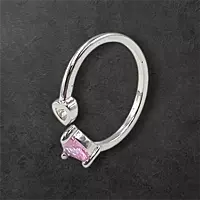 Heart Gemstone Adjustable Ring | Silver-Plated Statement Jewelry