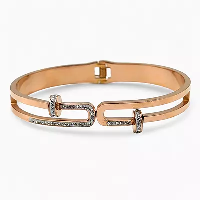 Anti-Tarnish Rose Gold Plated Modern Buckle Bracelets