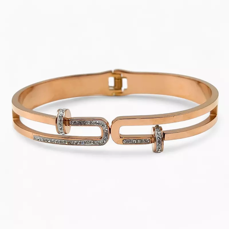 Anti-Tarnish Rose Gold Plated Modern Buckle Bracelets