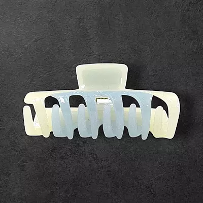 Wavy Blue & Cream Swirl Claw Clip | Large Glitter Hair Clip for Thick Hair