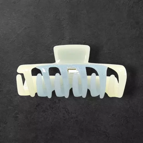 Wavy Blue & Cream Swirl Claw Clip | Large Glitter Hair Clip for Thick Hair