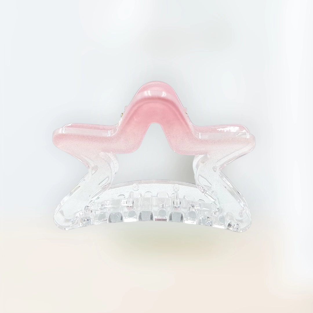Chic Starfish Clear & Blush Pink Hair Claw Clip - Medium Size
