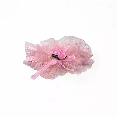 Delicate Blush Pink Lace & Tulle Baby Girl Headband - Newborn to Toddler