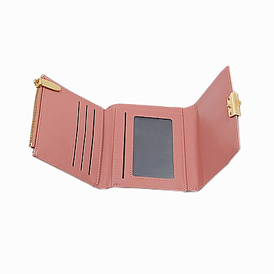 Floral Tri-Fold Small Wallet with Zipper & ID Window