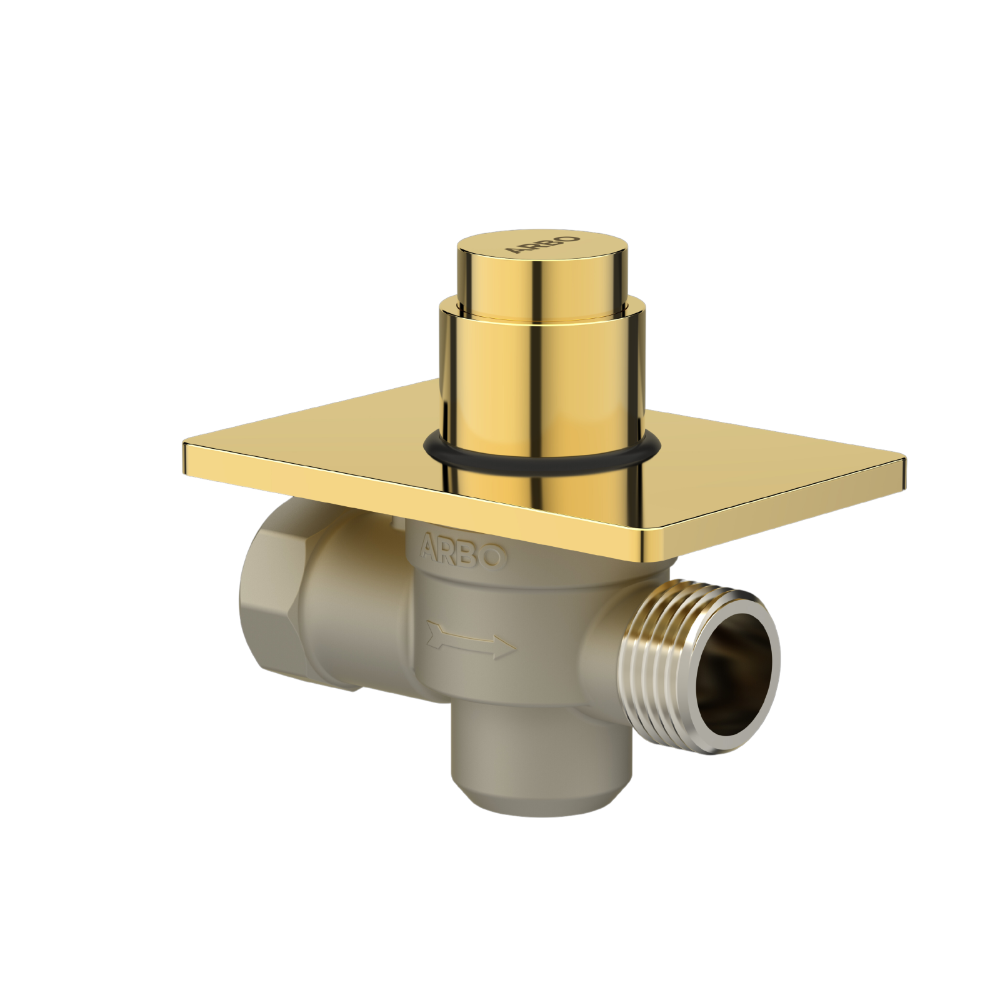 Metropole Forged Brass WC Flush Valve With Exposed Shut Off Provision & Square Plate