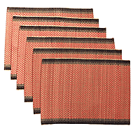 Madur Red Honey Comb Table Mat (Set of 6)
