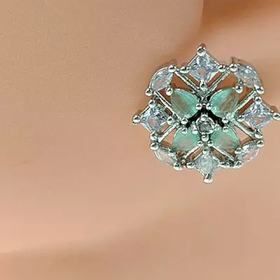 Dazzling American Diamond Flower Stud