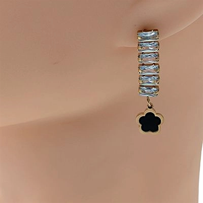 Elegant Drop Earrings with Zircon Stones