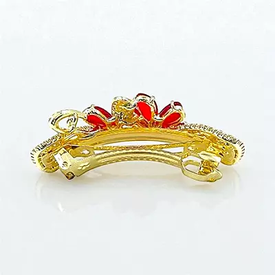 Dazzling Crystal Embellished Floral Hair Barrette