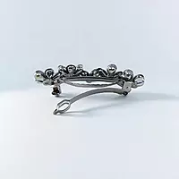 Elegant Floral Barrette Hair Clip with Crystals & Pearls