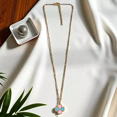 Rose Gold Plated Clover Heart Necklace