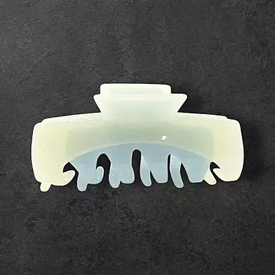 Wavy Blue & Cream Swirl Claw Clip | Large Glitter Hair Clip for Thick Hair