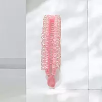 Elegant Pink Beaded Flexible Banana Hair Clip - Stylish Ponytail Holder