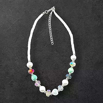 Pastel Mint Green Bead & Pearl Necklace and Earring Set | Elegant Fashion Jewelry