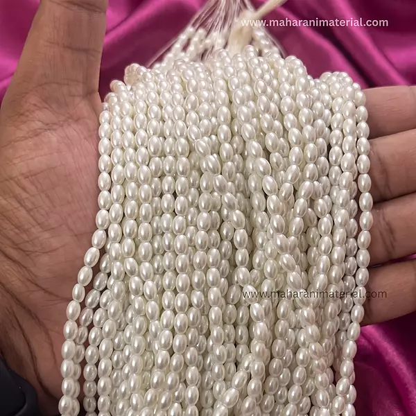 Glass Rice Moti 4x6mm (Medium)