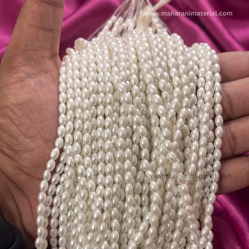 Glass Rice Moti 4x6mm (Medium)
