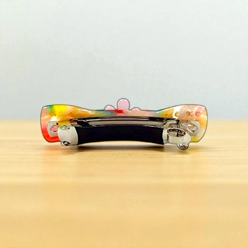 Acetate Hair Barrette with Floral Accent