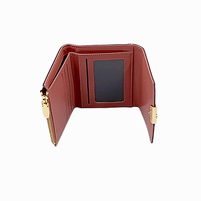 Floral Tri-Fold Small Wallet with Zipper & ID Window