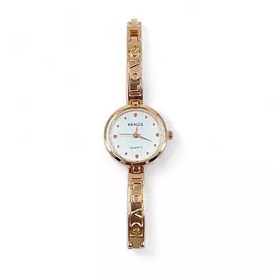 White Renos Rose Gold Women’s Watch & Crystal Bracelet Gift Set