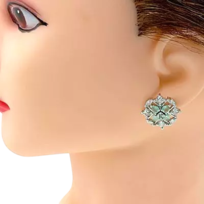 Dazzling American Diamond Flower Stud