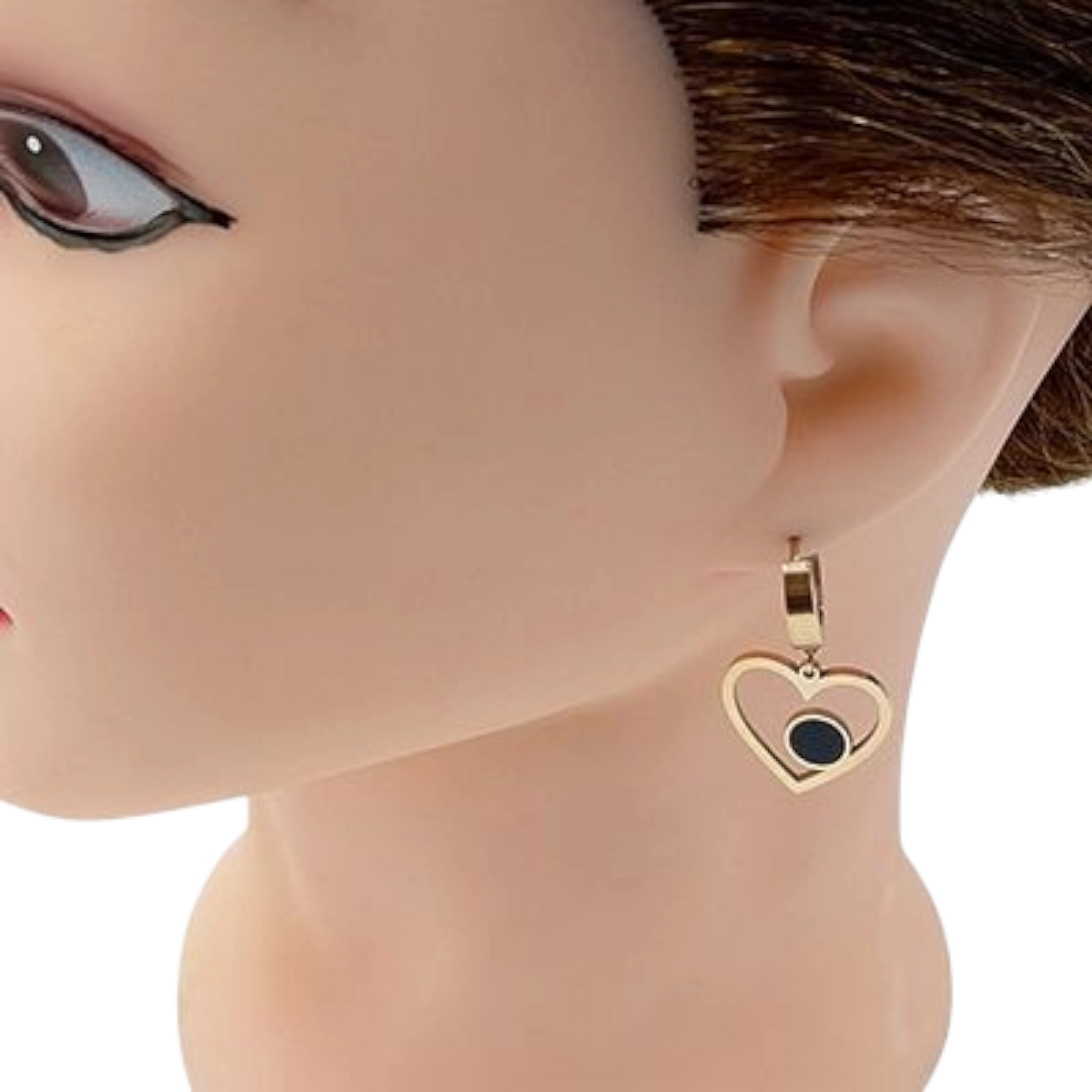 Chic Gold Heart Hoop Earrings