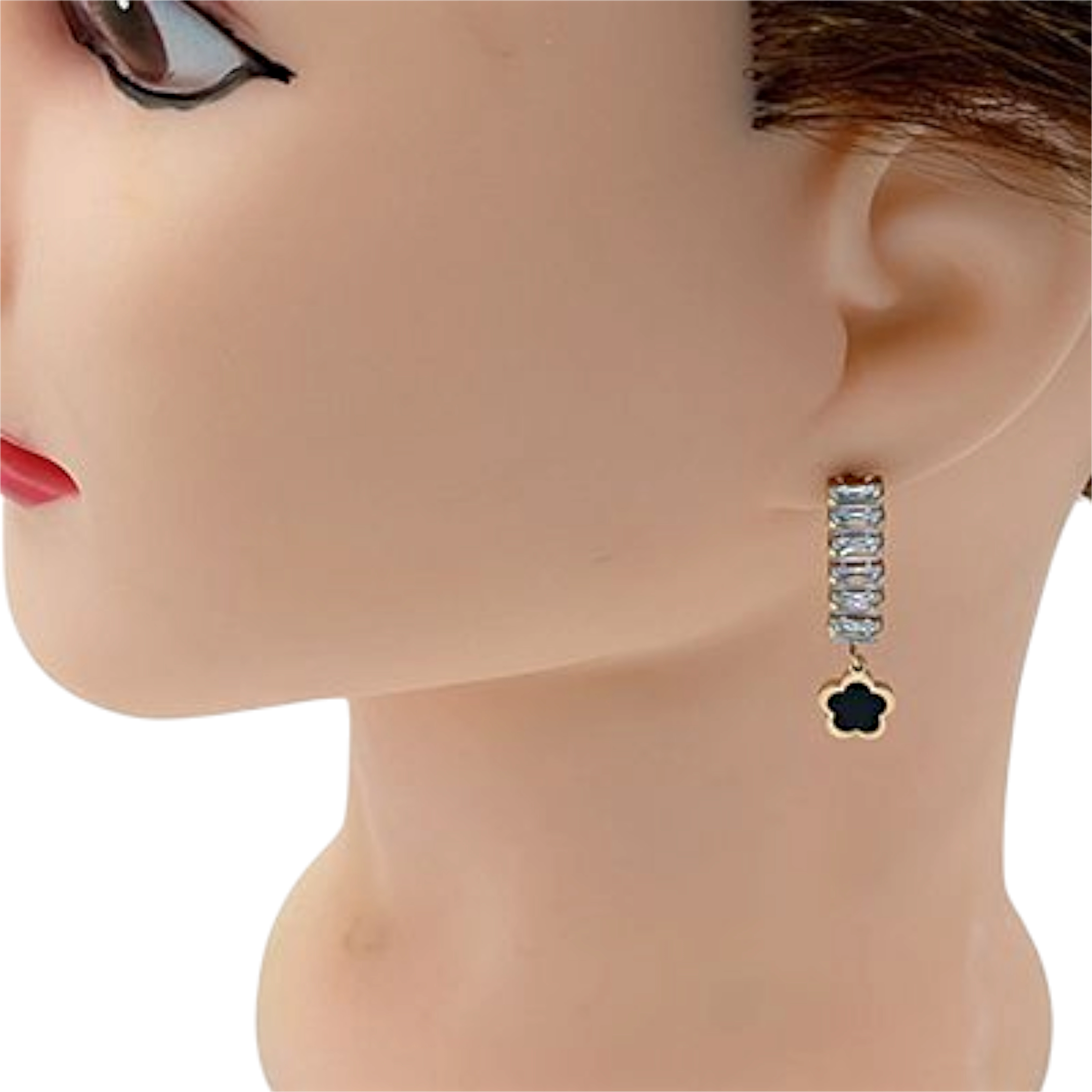 Elegant Drop Earrings with Zircon Stones