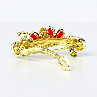 Dazzling Crystal Embellished Floral Hair Barrette