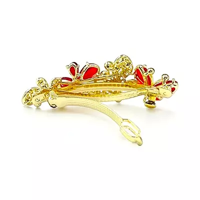 Sparkling Butterfly & Floral Crystal Hair Barrette