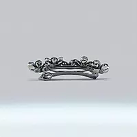 Elegant Floral Barrette Hair Clip with Crystals & Pearls