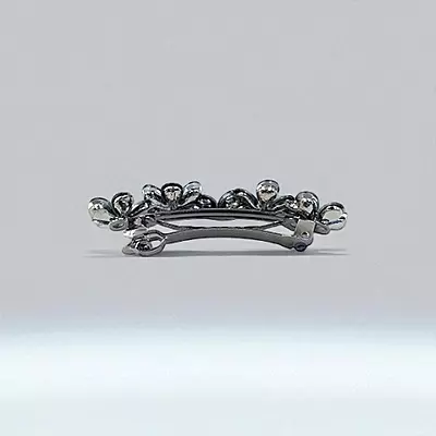 Elegant Floral Barrette Hair Clip with Crystals & Pearls
