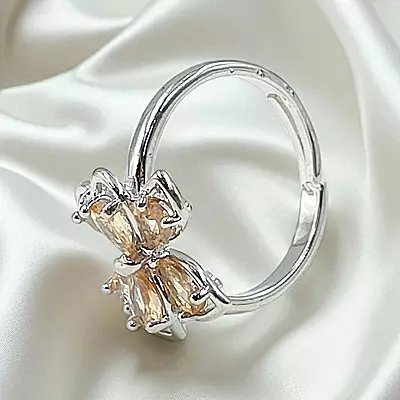 Elegant Butterfly Ring | Adjustable Silver-Plated Statement Jewelry