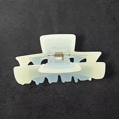 Wavy Blue & Cream Swirl Claw Clip | Large Glitter Hair Clip for Thick Hair