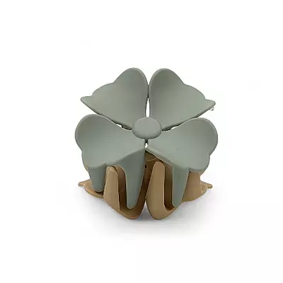 Sage and Camel Two-Toned Flower Hair Claw Clip - Matte Finish Hair Accessory
