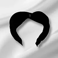 Chic Black Knotted Headband - Textured Fabric Hair Accessory