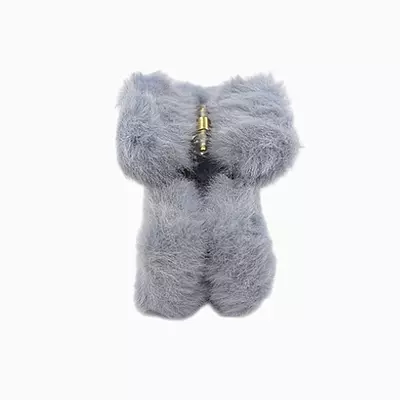 Plush Faux Fur Hair Claw Clip - Vibrant Grey Hair Clamp